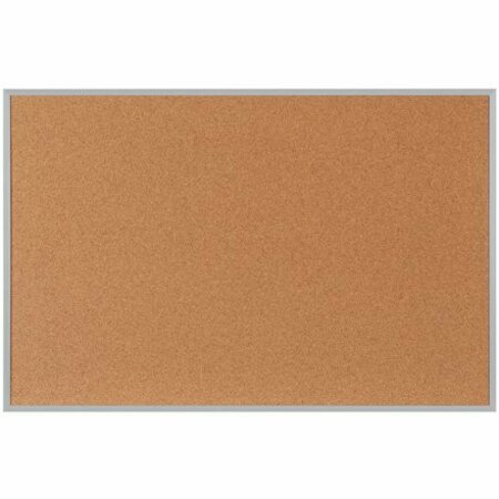 BSC PREFERRED 6 x 4' Cork Board with Aluminum Frame H-3947